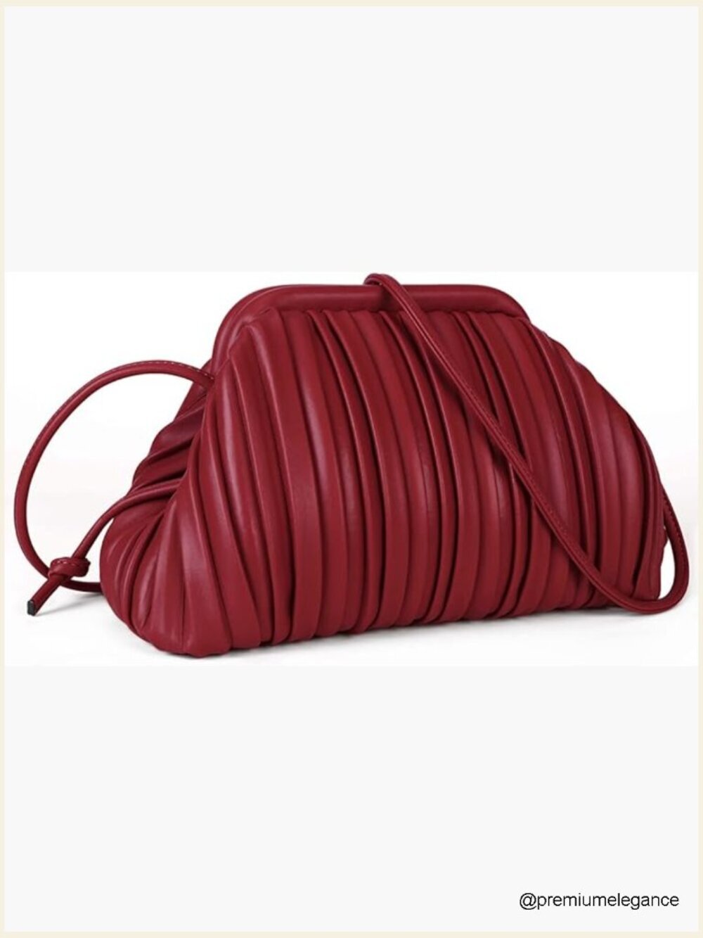 Cloud Clutch Purse with Detachable Strap - Faux Leather